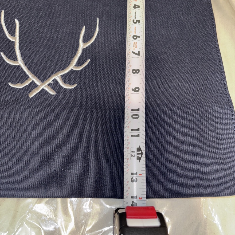Ballard Designs‎ Stag Antler Navy Blue Canvas Bag Purse Tote New Medium - Picture 9 of 9